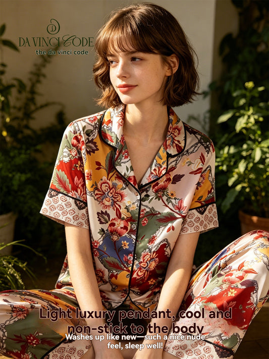 DavinciCode Sleepwear - Lady 2026 New Style Retro High-Class Homewear Set - Gift Set