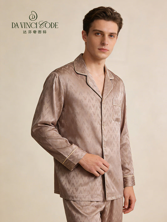 Da Vinci Code 2026 Spring & Summer New Collection, Loose Plus Size Long & Short Sleeve Men's Pajama Loungewear Set