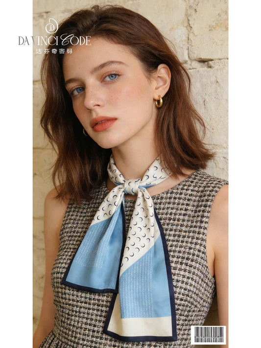 Da Vinci Code Women's Silk Scarf, Light Luxury Mulberry Silk Square Scarf & Neck Scarf, Premium Gift Box Set